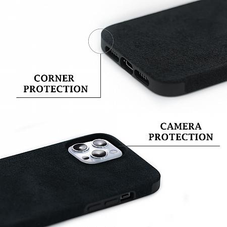 microfibra gamuza negro silicone suede hybrid velour nuevo barato calidad prima cover fundas lujo iPhone 13 Pro Max