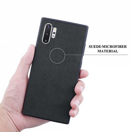 Galaxy Note 10 funda alcantara resistente a impactos negro suede hybrid protectora cuero