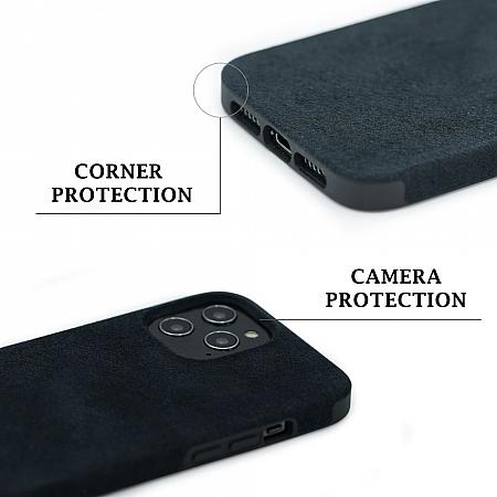 iPhone 12 Pro Max alcantara silicona estuches de ajuste perfecto delgado barato ligero eco piel de ante